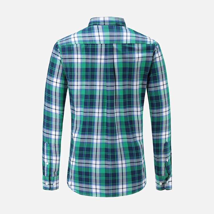 Embrace Sophistication with a Green Plaid Standard Shirt for Men