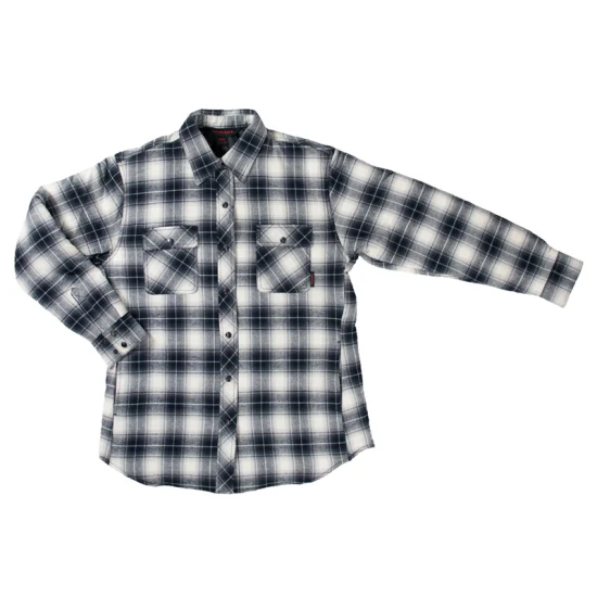 Custom Design Casual Dark Plaid Pattern Fancy Long Sleeve Flannel Plaid Cotton Shirts for Men