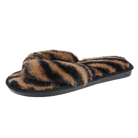 Super Lovely Girls Home Slippers Leopard Print Warm Women for in Room 