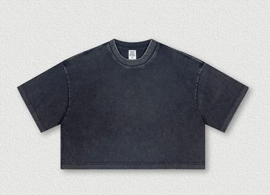 2025 Summer Heavy 230GSM Vintage Women′s Crop Top Best Sale Summer Acid Wash T Shirt High Quality Crop Tops Tee with Hot Sell 