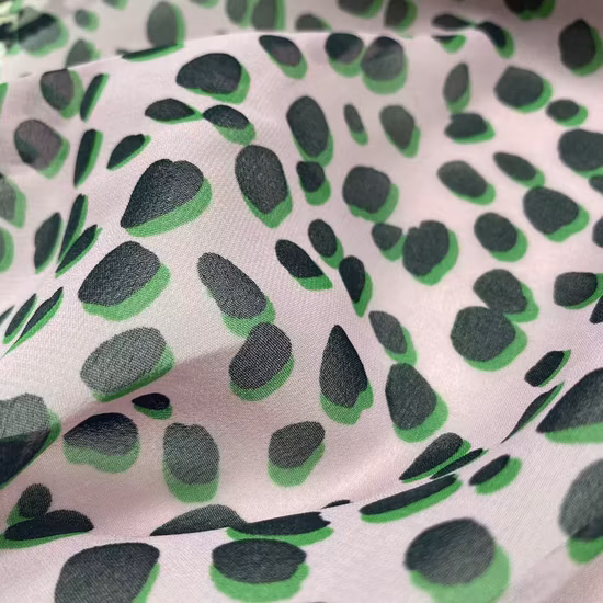 Tn Textile Poly Composite Satin Fabric Leopard Print for Women Dress Garment