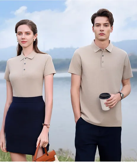 Cotton Polyvinyl Acetate Fiber Ladies Uniform Golf Polo T