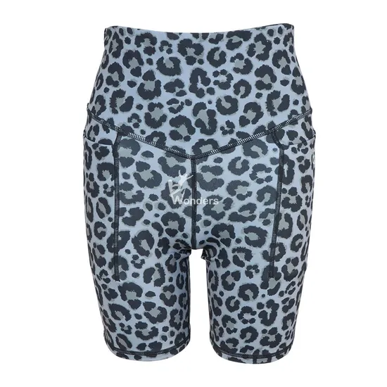 Ladies Hight Waist and HIPS, Peach HIPS, Active Yoga Shorts/Running Shorts Sexy Leopard Print Hip, Quick