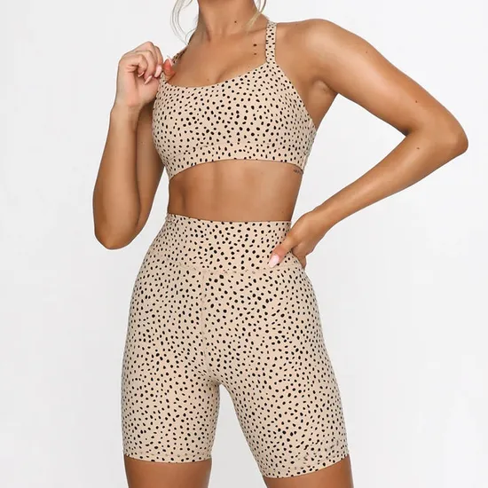 Two Piece Three Color Leopard Print Yoga for Women 