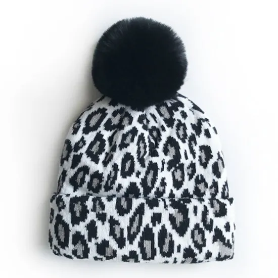 Baby Infant Beanie Knit Warm Winter Hat Leopard Print Esg13425 