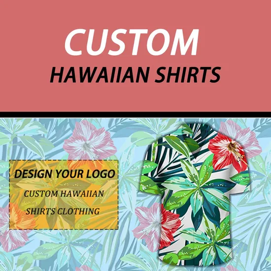 High Quality Men Custom Hawaiian Shirt Beach Wear Aloha Cotton Printed 